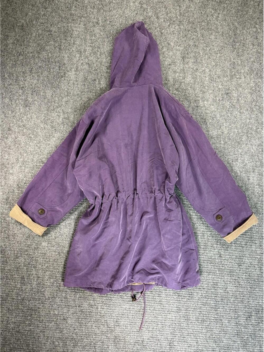 Vintage Women's Suede Leather Large Purple Suede Long Sleeve Button Up Jacket - Picture 2 of 3